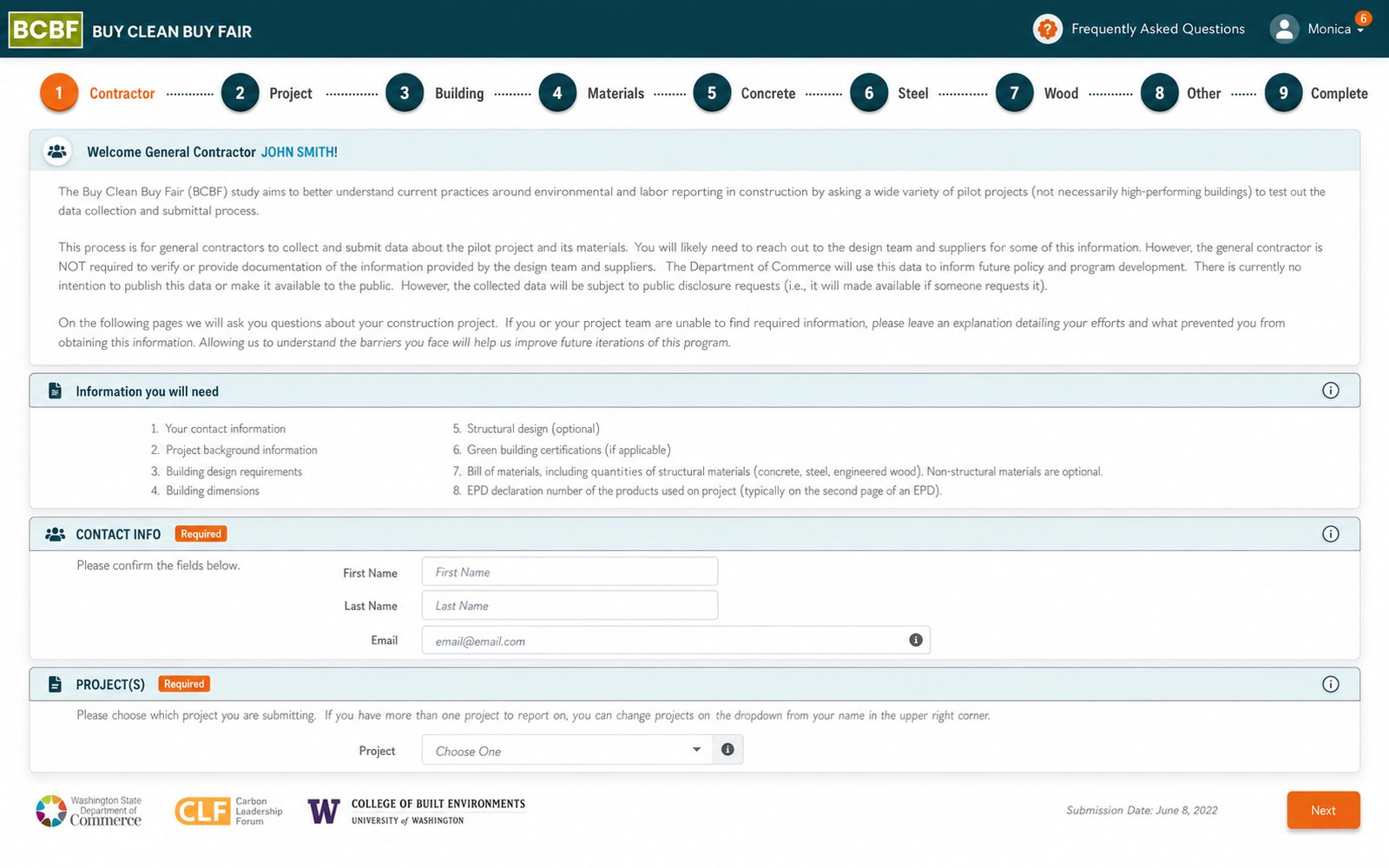 Buy Clean Buy Fair reporting form